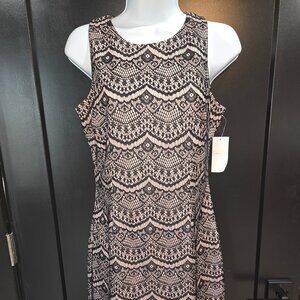 Jessica Simpson Pink & Black Lace Dress Sz 4 NWT